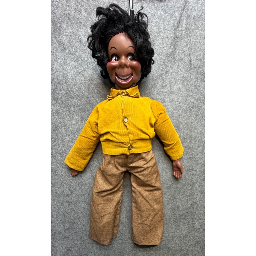 Vintage Goldberger Ventriloquist Dummy Doll Yellow Corduroy Jacket
